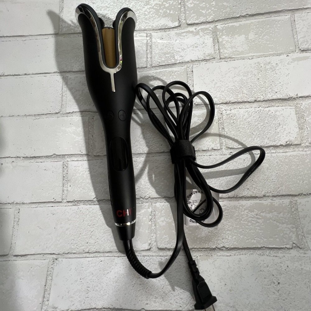 CHI Spin N Curl Ceramic Rotating Curler 1"  Onyx Black, Tested & Works Great!